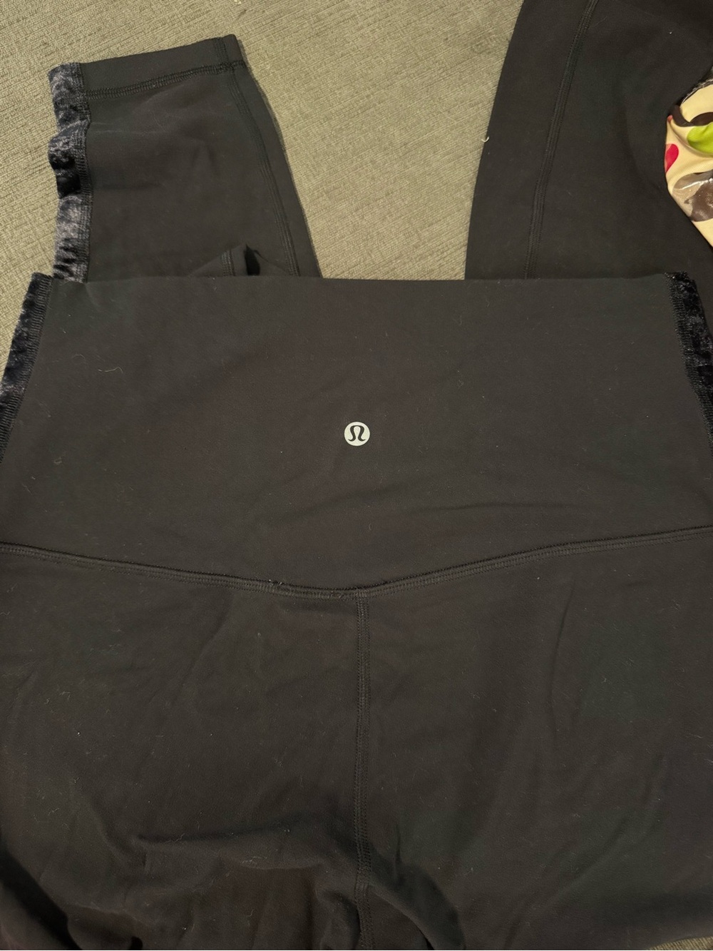lululemon athletica Black High-Waist Leggings with velvet accent